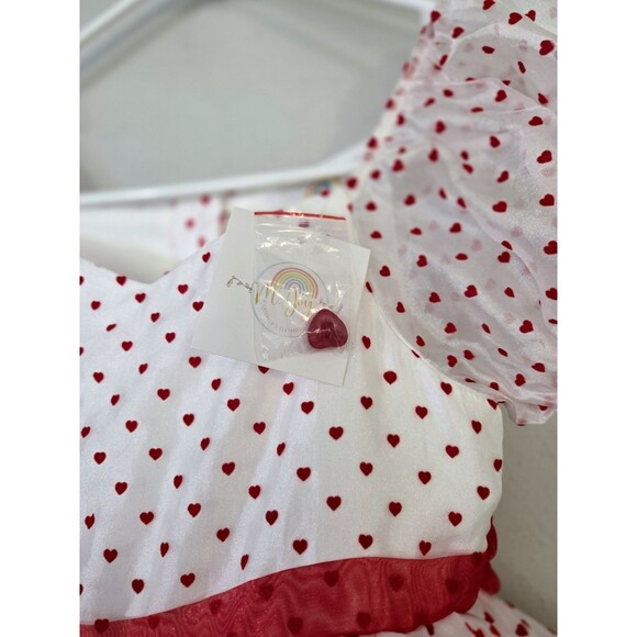 NWT Bitty Bundles of Joy M.Joy Handmade "Be Mine" Valentine Hearts Dress Size 10 - Picture 6 of 13